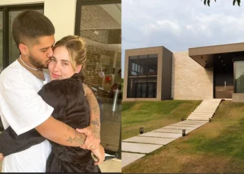 Imóvel foi anunciado com mobília inclusa e conta com um escritório, uma brinquedoteca, um bar, duas varandas, um poço semi-artesiano, uma garagem e salas de estar • House & Aviation/Instagram/Virginia Fonseca