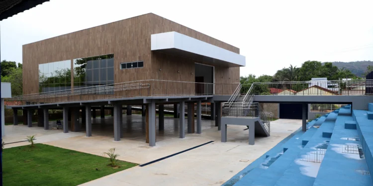 Vista do novo auditório do Colégio Militar Duque de Caxias, em Taquaruçu, que será utilizado para eventos escolares, atividades artísticas e eventos comunitários