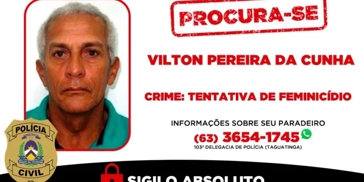 Polícia Civil procura homem investigado por tentativa de feminicídio em Taguatinga