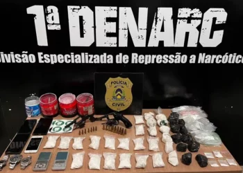 Cocaína, armas e celulares são apreendidos durante ação contra esquema de delivery de drogas em Palmas — Foto: Divulgação/SSP-TO