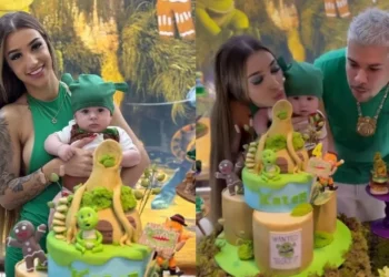 Bia Miranda e DJ Buarque celebraram juntos os 4 meses de Kaleb. • Instagram/Bia Miranda