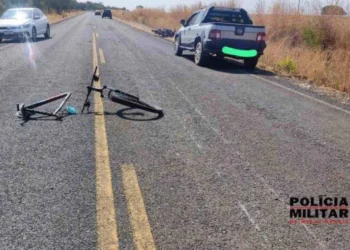 Bicicleta destruída após acidente em MG • PMMG/Divulgação