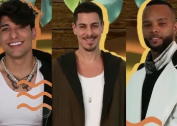 Cauê Fantin, Sacha Bali e MC Zaac se enfrentam na terceira roça. • Divulgação/Record TV