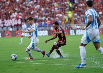 Lance de Venezuela x Argentina pelas Eliminatórias • Reprodução/X Argentina