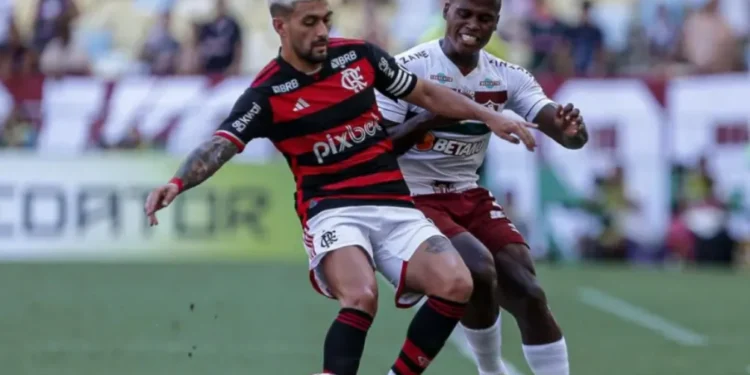Arrascaeta, do Flamengo, e Jhon Arias, do Fluminense • Lucas Merçon / Fluminense