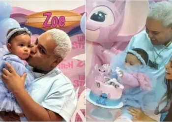 Aniversário de 10 meses da filha de MC Ryan SP e Giovanna Roque teve tema de Lilo & Stich • Instagram / MC Ryan SP
