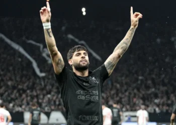 Yuri Alberto, do Corinthians, comemora gol • PETER LEONE/O FOTOGRÁFICO/ESTADÃO CONTEÚDO