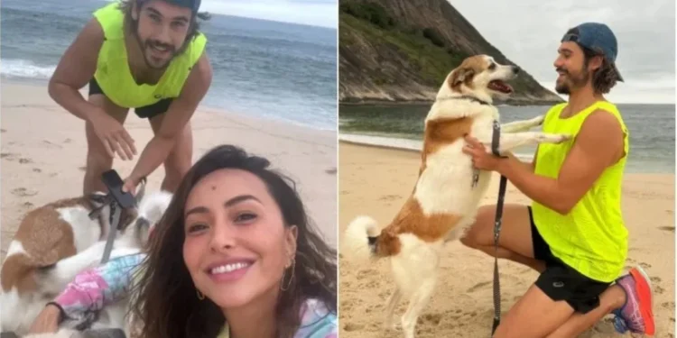 Sabrina Sato curte praia com Nicolas Prattes após anunciar gravidez; veja