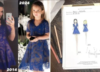 Filha de Thais Fersoza usa vestido do casamento da atriz em renovação de fotos • Instagram/Thais Fersoza