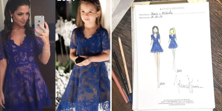Filha de Thais Fersoza recicla vestido de casamento da atriz 10 anos depois