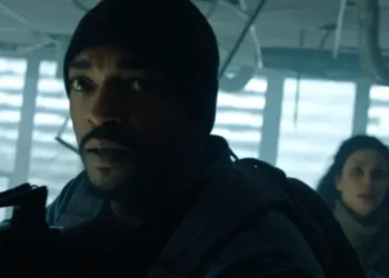 Anthony Mackie em "A Linha da Extinção" • Reprodução