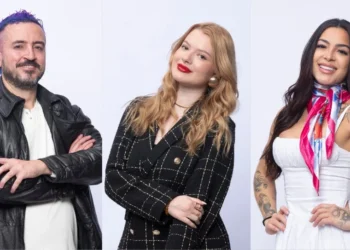 Fernando Presto, Julia Simoura e Luana Targinno estão na quinta Roça de A Fazenda 16 • Divulgação/Record