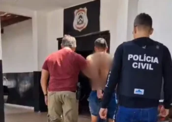 Homem é preso suspeito de atirar contra estabelecimento comercial em Augustinópolis — Foto: Divulgação/SSP-TO