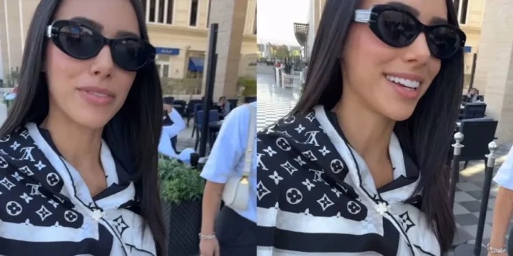 Bruna Biancardi mostra look improvisado para cobrir ombros na Arábia Saudita