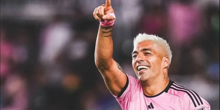 Suárez marcou o primeiro gol da vitória do Inter Miami • Reprodução Inter Miami