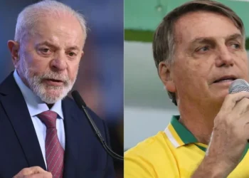 À esquerda, o atual presidente do Brasil, Lula (PT,) e à direita, Bolsonaro (PL) • Reprodução