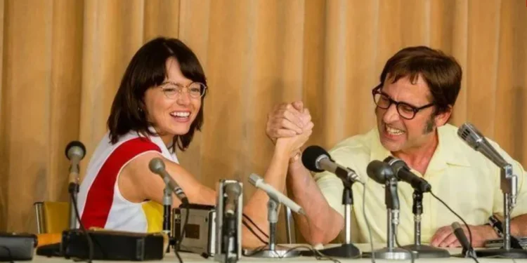 Emma Stone e Steve Carell estrelam "A Guerra dos Sexos" • Divulgação/Searchlight Pictures