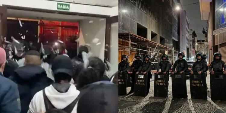 Imagens registradas por militantes que estavam nas ocupações. • Reprodução/Redes Sociais