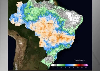 Mapa mostra corredor de umidade no centro do Brasil • Climatempo