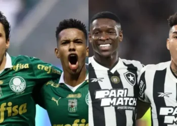 Palmeiras e Botafogo somam 70 pontos no Campeonato Brasileiro e se enfrentam nesta 36ª rodada • Cesar Greco/Palmeiras; Vítor Silva/Botafogo