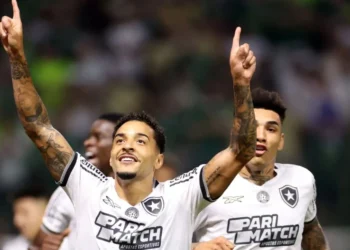 Jogadores do Botafogo comemoram gol diante do Palmeiras no Allianz Parque • Flickr/Botafogo
