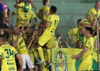 Comemoração do gol do Mirassol contra o Vila Nova • MarcosFreitas/Agência Mirassol