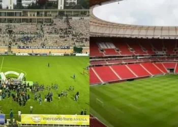 Final da Taça das Favelas, evento teste no Pacaembu;Estádio Mané Garrincha • Mercado Livre Arena Pacaembu/divulgação; Arena BRB/divulgação