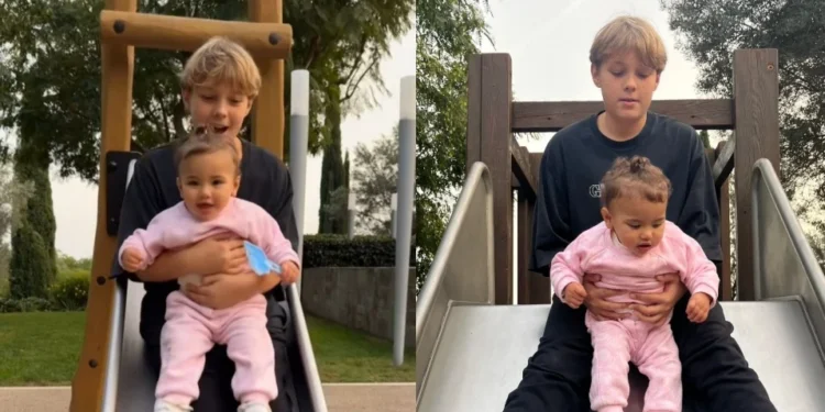 Bruna Biancardi e Carol Dantas registraram momentos de Davi Lucca, primogênito de Neymar, brincando com Mavie, filha do meio do jogador de futebol • Instagram/Bruna Biancardi e Carol Dantas