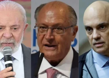 Presidente Lula, Geraldo Alckmin e Alexandre de Moraes • Reprodução