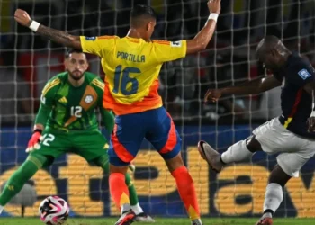 Enner Valencia fez o gol da vitória do Equador sobre a Colômbia • Divulgação / Conmebol