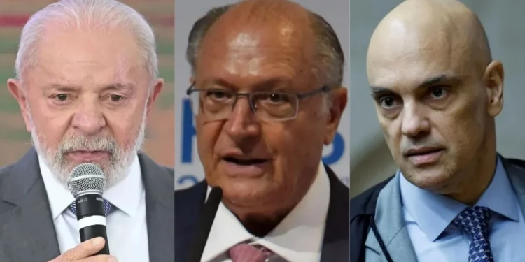 Presidente Lula, Geraldo Alckmin e Alexandre de Moraes • Reprodução