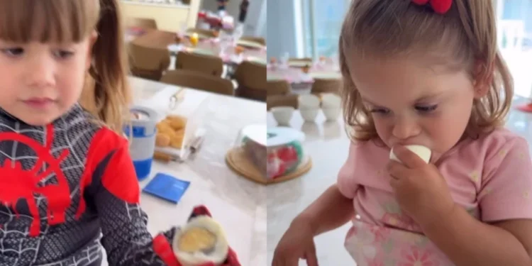 Em dieta do ovo, Virginia mostra filhas a acompanhando: “Dividindo com as crias”