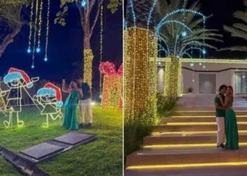 Virginia e Zé Felipe posam em decoração natalina • Instagram / Virginia