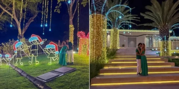 Virginia posa com Zé Felipe em decoração natalina luxuosa: “Pais de 3”