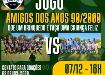 O principal objetivo da partida de futebol é arrecadar brinquedos que serão doados para crianças em situação de vulnerabilidade. Foto: Divulgação