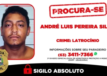 A PCTO orienta a população que qualquer informação sobre o foragido pode ser repassada para a DHPP- Araguaína, por meio do número de WhatsApp (63) 3411-7366 - Foto: DICOM SSPTO