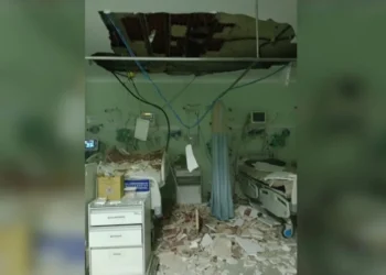 Devido ao desabamento ocorrido no último domingo (1º), um bebê sofreu escoriações. • Divulgação/Hospital do Coração