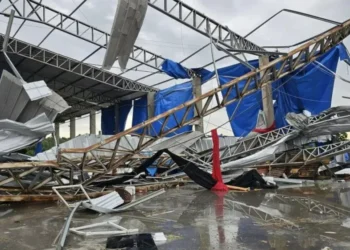 Imagens do temporal do último domingo (1), em Arroio do Tigre (RS). • Crédito: Geração FM