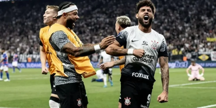 Yuri Alberto comemora gol do Corinthians • Marcos Galvão/Agência Corinthians