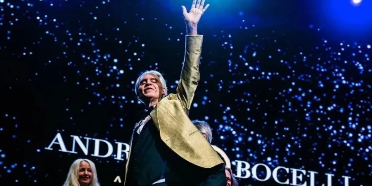 O cantor Andrea Bocelli em show na Califórnia em 01/11/2024 • Instagram/Andrea Bocelli