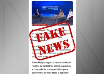 Montagem que circula nas redes traz informações falsas de entrevista de Pablo Marçal à CNN • Reprodução