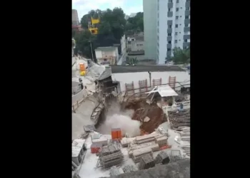 Desabamento em obra da linha 6-laranja do metrô de São Paulo • Reprodução