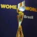 Troféu da Copa do Mundo Feminina de futebol, torneio que será no Brasil em 2027 • Divulgação/Fifa