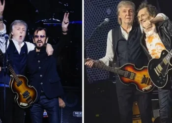 Paul McCartney dividiu o palco com Ringo Starr e Ronnie Wood durante último show em Londres em 2024 • Foto 1: Instagram/Ringo Starr | Foto 2: Instagram/Ronnie Wood