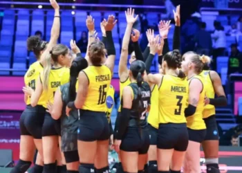 Jogadoras do Praia Clube durante partida do Mundial • Maggie Photos / Praia Clube