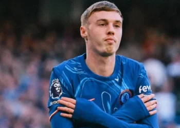 Palmer comemora gol na vitória do Chelsea sobre o Newcastle • X/Chelsea