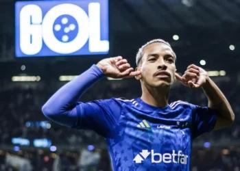 Matheus Pereira comemora gol do Cruzeiro • Foto: Gustavo Aleixo/ Cruzeiro