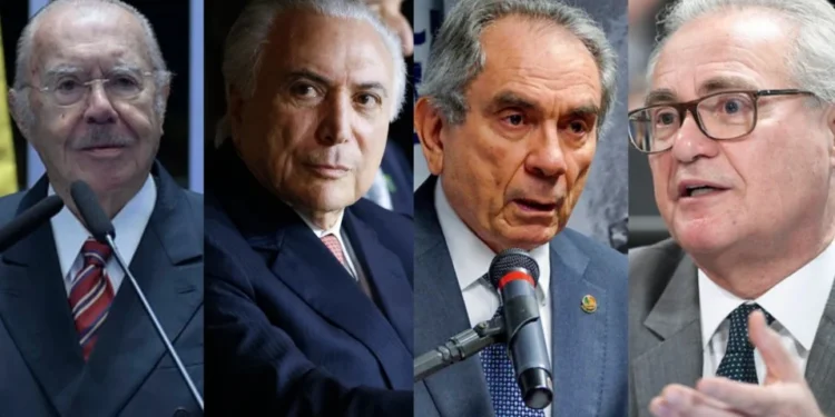 Da esquerda para direita: José Sarney, Michel Temer, Garibaldi Alves e Renan Calheiros • Geraldo Magela/Agência Senado /