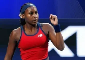 Coco Gauff durante vitória nas quartas da United Cup • @UnitedCupTennis