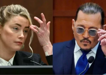 Montagem sobre fotos de Amber Heard e Johnny Depp • Reuters e AFP via Getty Images